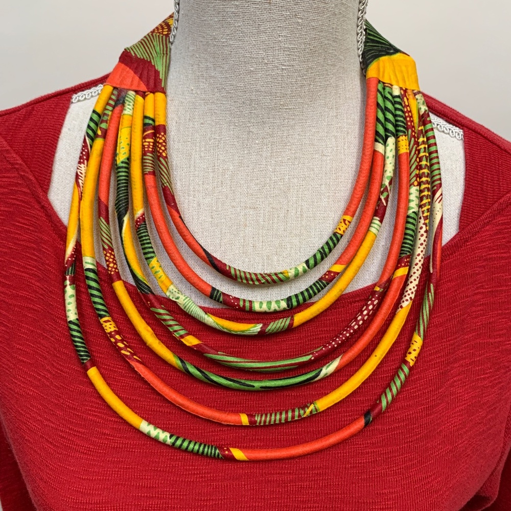 Ankara Handmade Bibb Necklace
